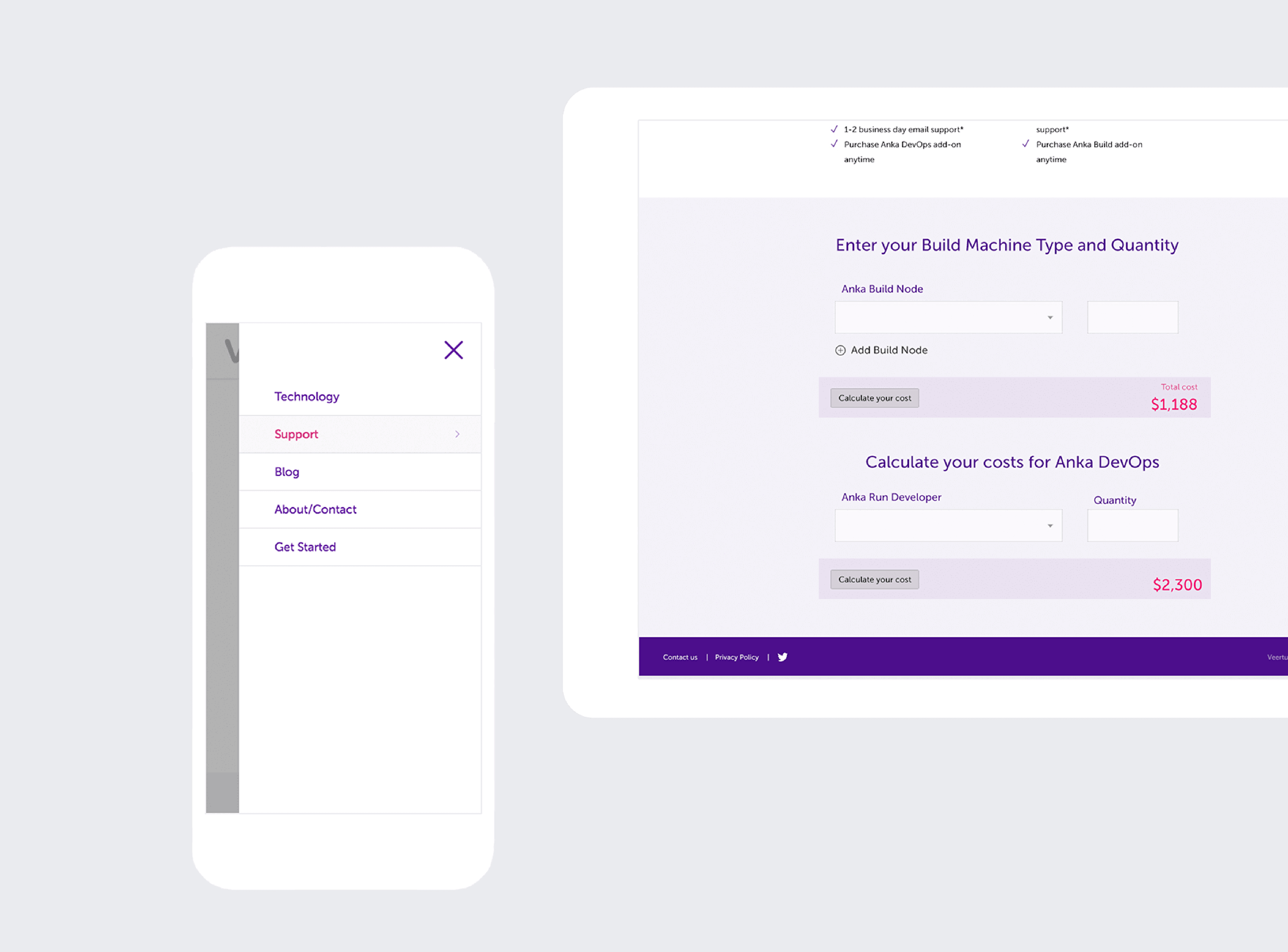 Veertu's website design.